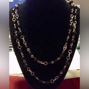 Black and Silver Double Strand Bead necklace